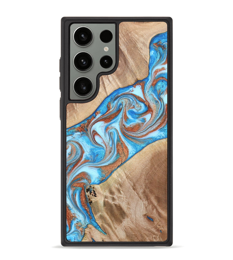 Galaxy S23 Ultra Wood Phone Case - Major (Teal & Gold, 819619)