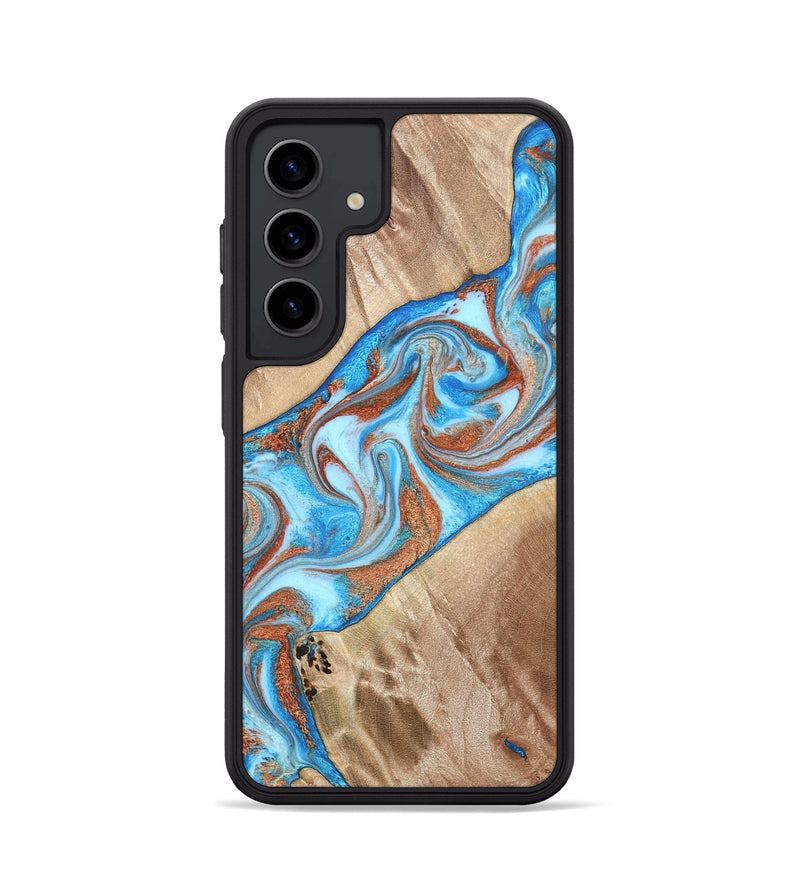 Galaxy S24 Wood Phone Case - Major (Teal & Gold, 819619)