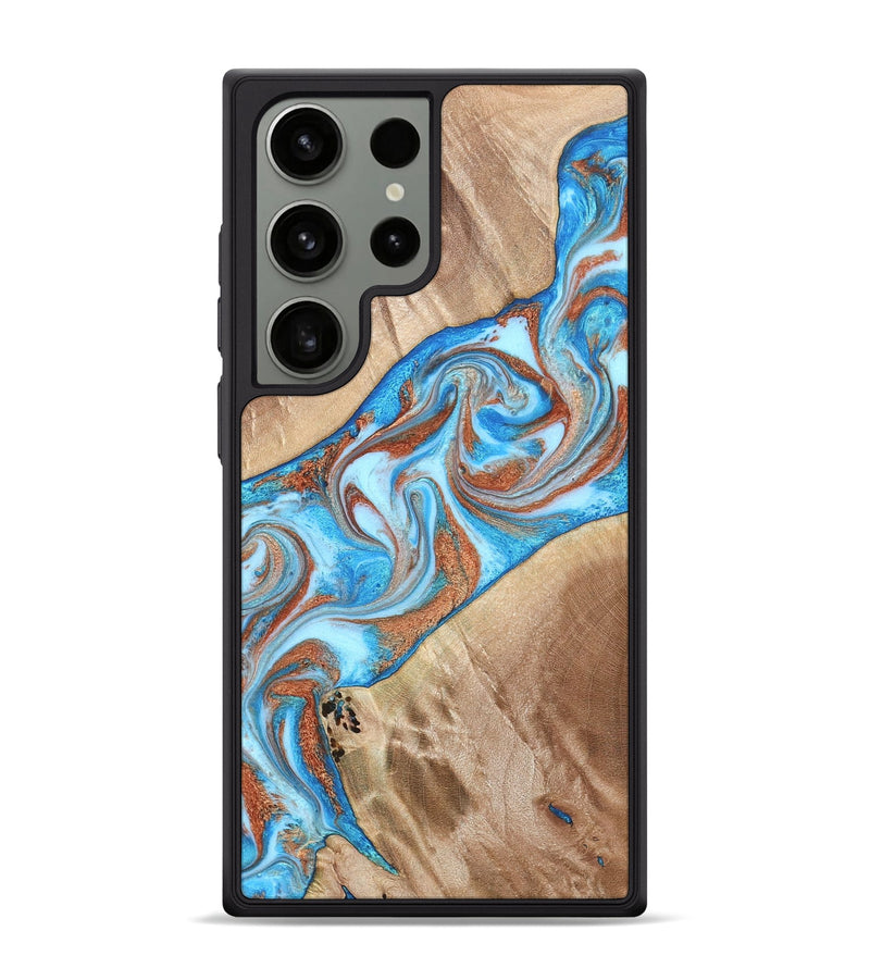 Galaxy S24 Ultra Wood Phone Case - Major (Teal & Gold, 819619)