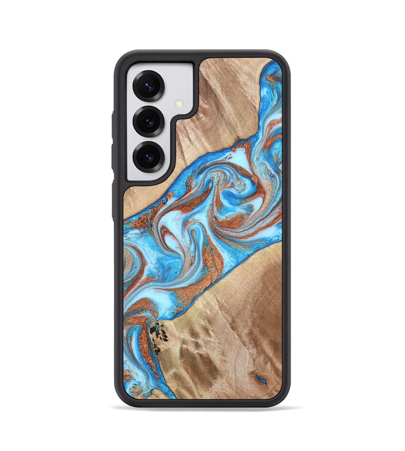 Galaxy S25 Wood Phone Case - Major (Teal & Gold, 819619)