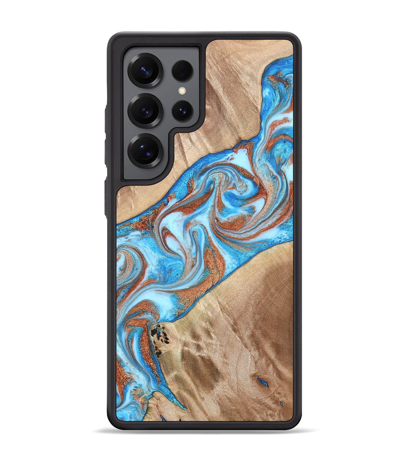 Galaxy S25 Ultra Wood Phone Case - Major (Teal & Gold, 819619)