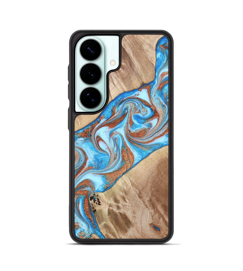 Galaxy S26 Wood Phone Case - Major (Teal & Gold, 819619)