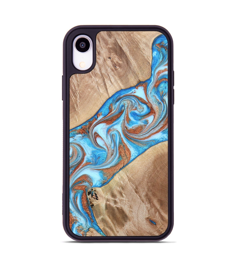 iPhone Xr Wood Phone Case - Major (Teal & Gold, 819619)
