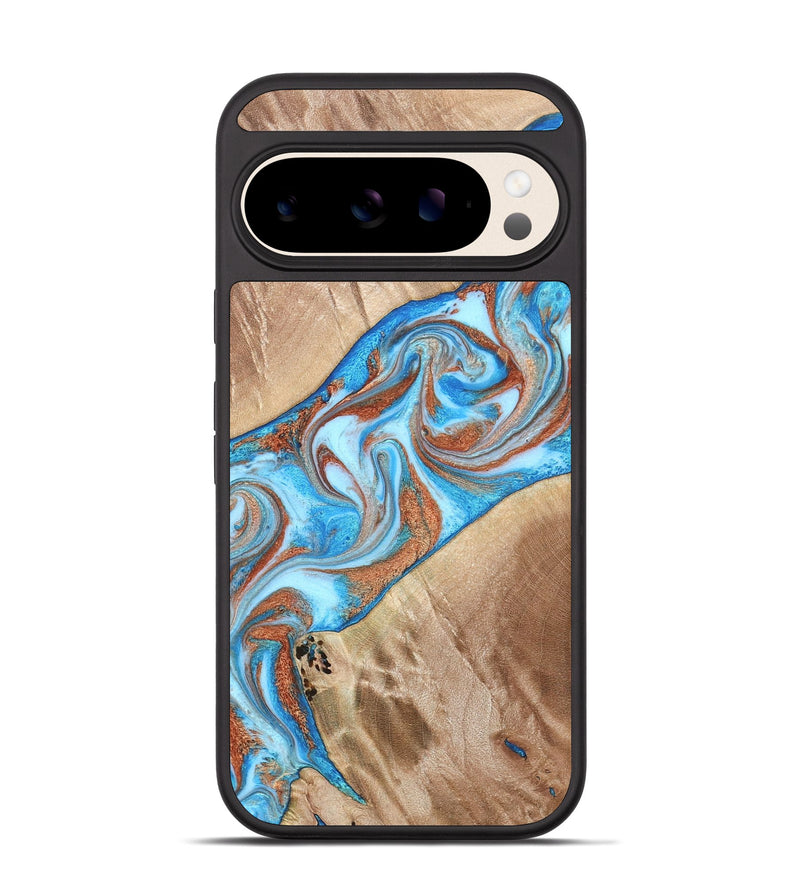 Pixel 10 Wood Phone Case - Major (Teal & Gold, 819619)