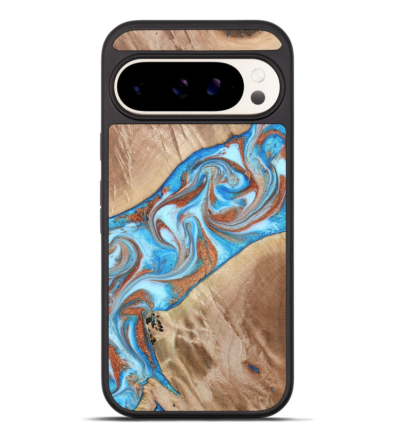 Pixel 10 Pro XL Wood Phone Case - Major (Teal & Gold, 819619)