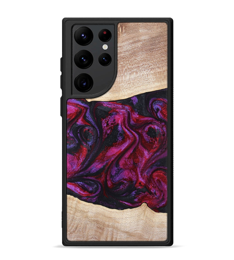 Galaxy S22 Ultra Wood Phone Case - Tonia (Red, 819629)