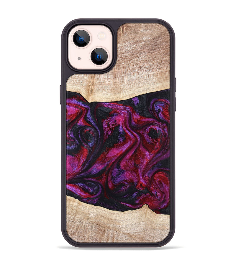 iPhone 14 Plus Wood Phone Case - Tonia (Red, 819629)