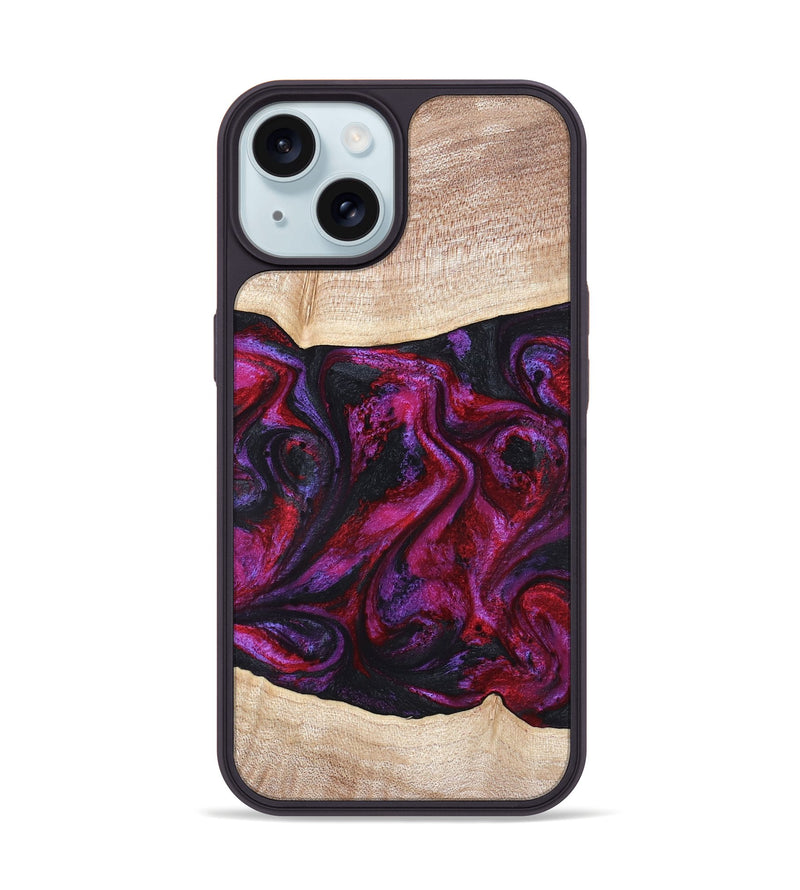 iPhone 15 Wood Phone Case - Tonia (Red, 819629)
