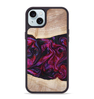 iPhone 15 Plus Wood Phone Case - Tonia (Red, 819629)