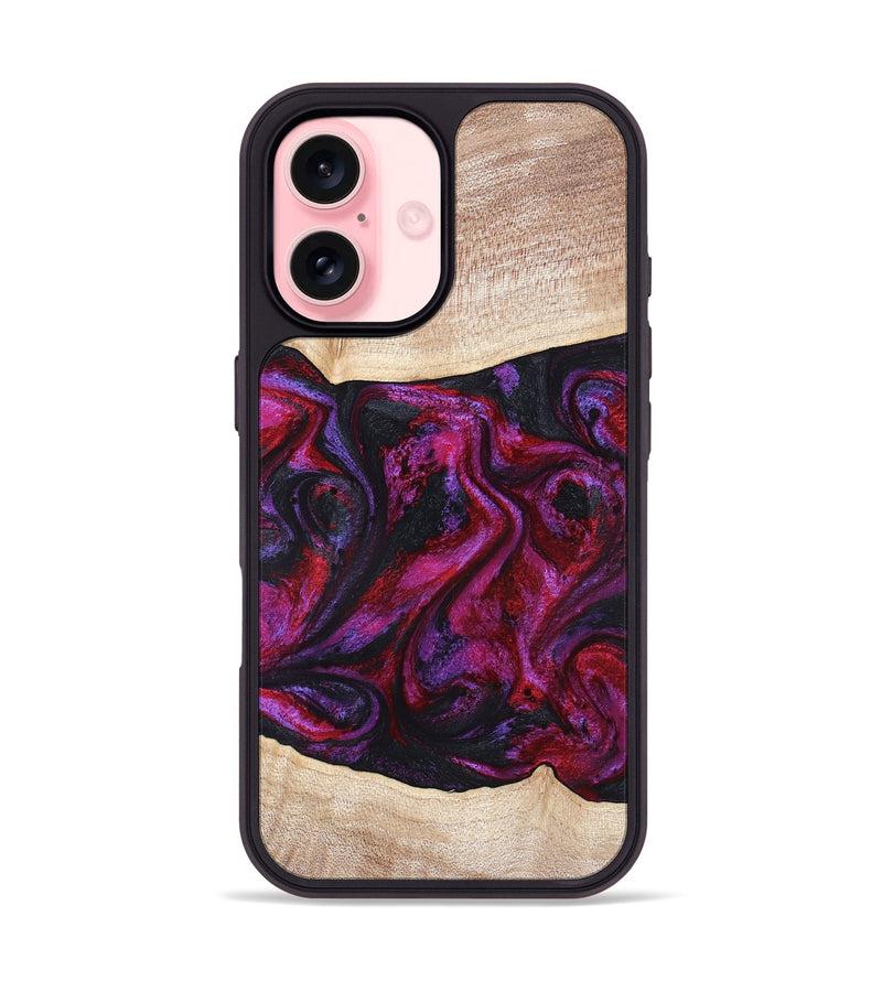 iPhone 16 Wood Phone Case - Tonia (Red, 819629)
