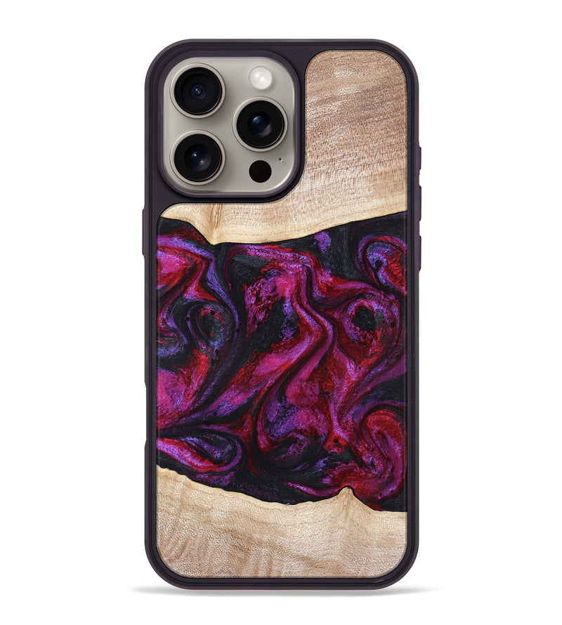 iPhone 16 Pro Max Wood Phone Case - Tonia (Red, 819629)