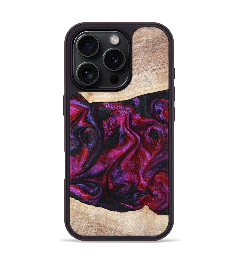 iPhone 16 Pro Wood Phone Case - Tonia (Red, 819629)
