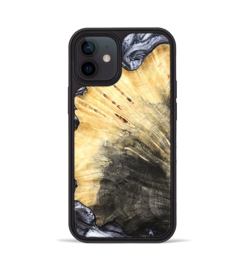 iPhone 12 Wood Phone Case - Karli (Black & White, 819632)