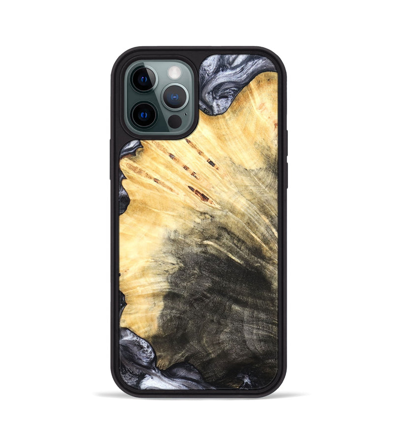 iPhone 12 Pro Wood Phone Case - Karli (Black & White, 819632)
