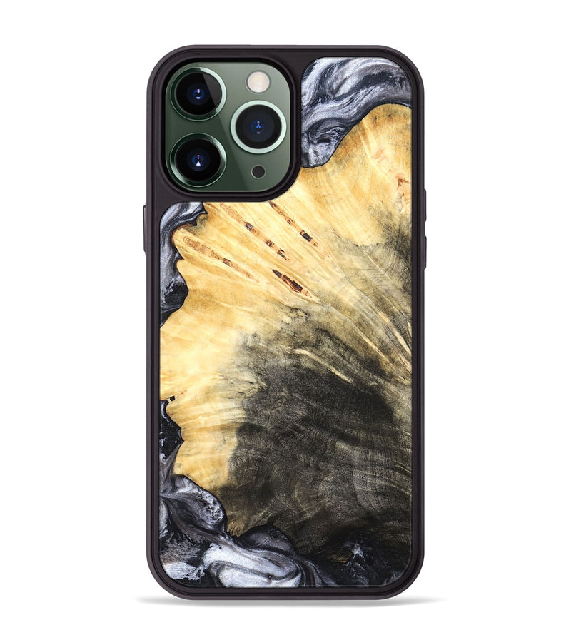 iPhone 13 Pro Max Wood Phone Case - Karli (Black & White, 819632)