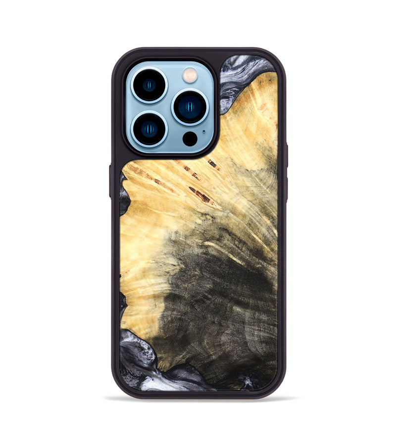 iPhone 14 Pro Wood Phone Case - Karli (Black & White, 819632)
