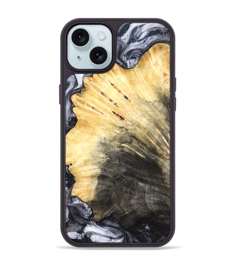 iPhone 15 Plus Wood Phone Case - Karli (Black & White, 819632)
