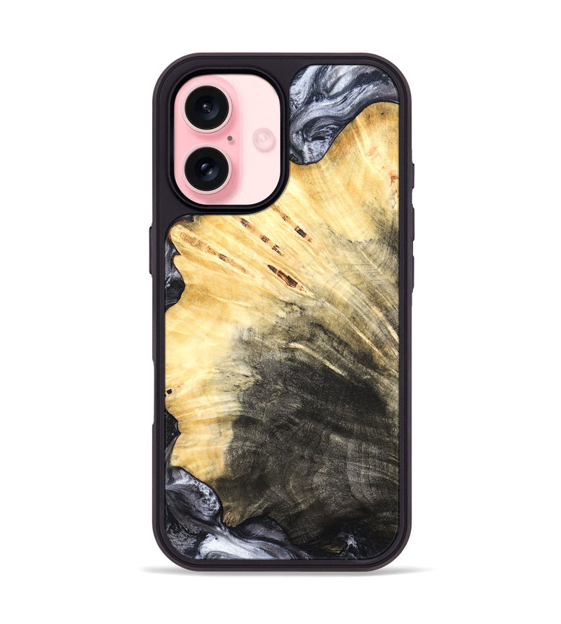 iPhone 16 Wood Phone Case - Karli (Black & White, 819632)