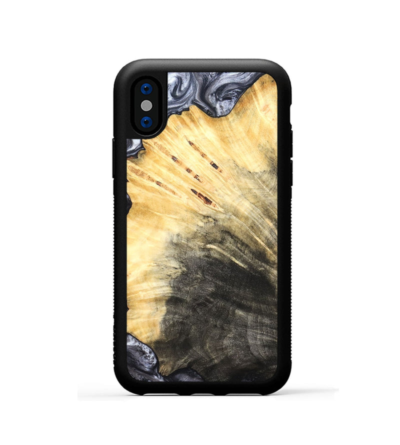 iPhone Xs Wood Phone Case - Karli (Black & White, 819632)