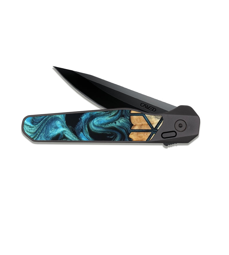 EDC Dark Slate Wood Pocket Knife - Luann (Pattern, 819641)
