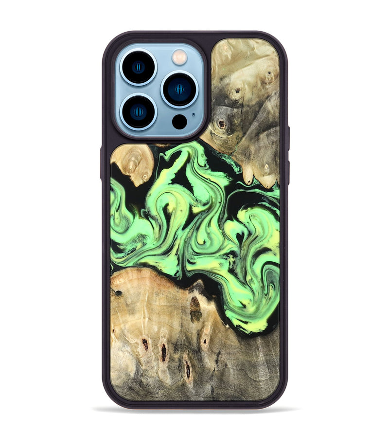 iPhone 14 Pro Max Wood Phone Case - Verdie (Neon, 819655)