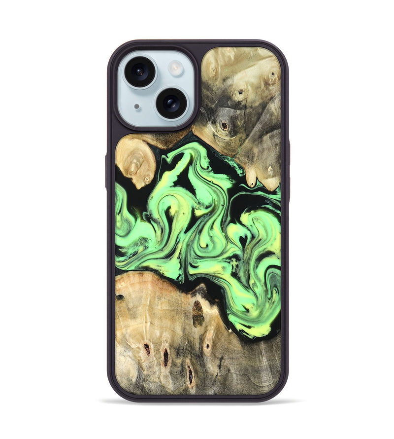 iPhone 15 Wood Phone Case - Verdie (Neon, 819655)