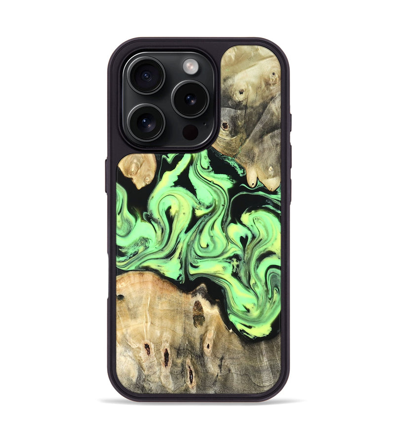 iPhone 16 Pro Wood Phone Case - Verdie (Neon, 819655)