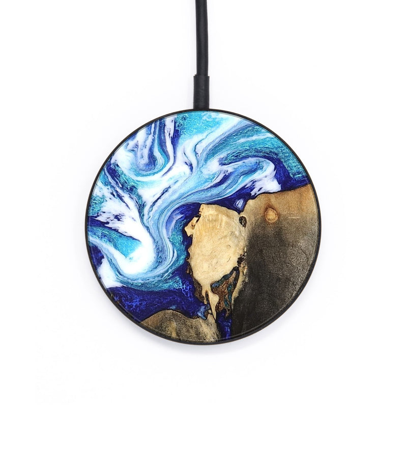 Circle Wood Wireless Charger - Kaiya (Blue, 819669)