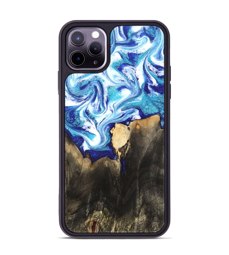 iPhone 11 Pro Max Wood Phone Case - Kaiya (Blue, 819669)