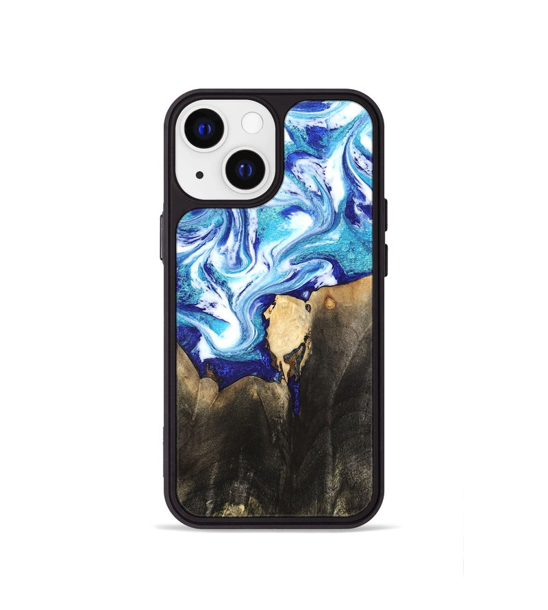 iPhone 13 mini Wood Phone Case - Kaiya (Blue, 819669)