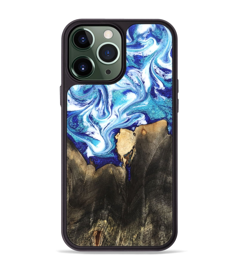 iPhone 13 Pro Max Wood Phone Case - Kaiya (Blue, 819669)