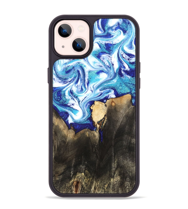 iPhone 14 Plus Wood Phone Case - Kaiya (Blue, 819669)
