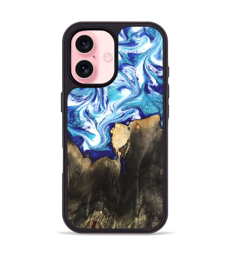 iPhone 16 Wood Phone Case - Kaiya (Blue, 819669)