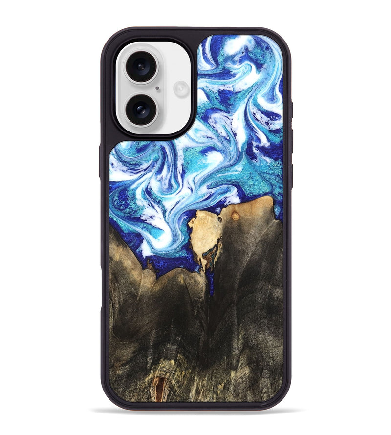 iPhone 16 Plus Wood Phone Case - Kaiya (Blue, 819669)
