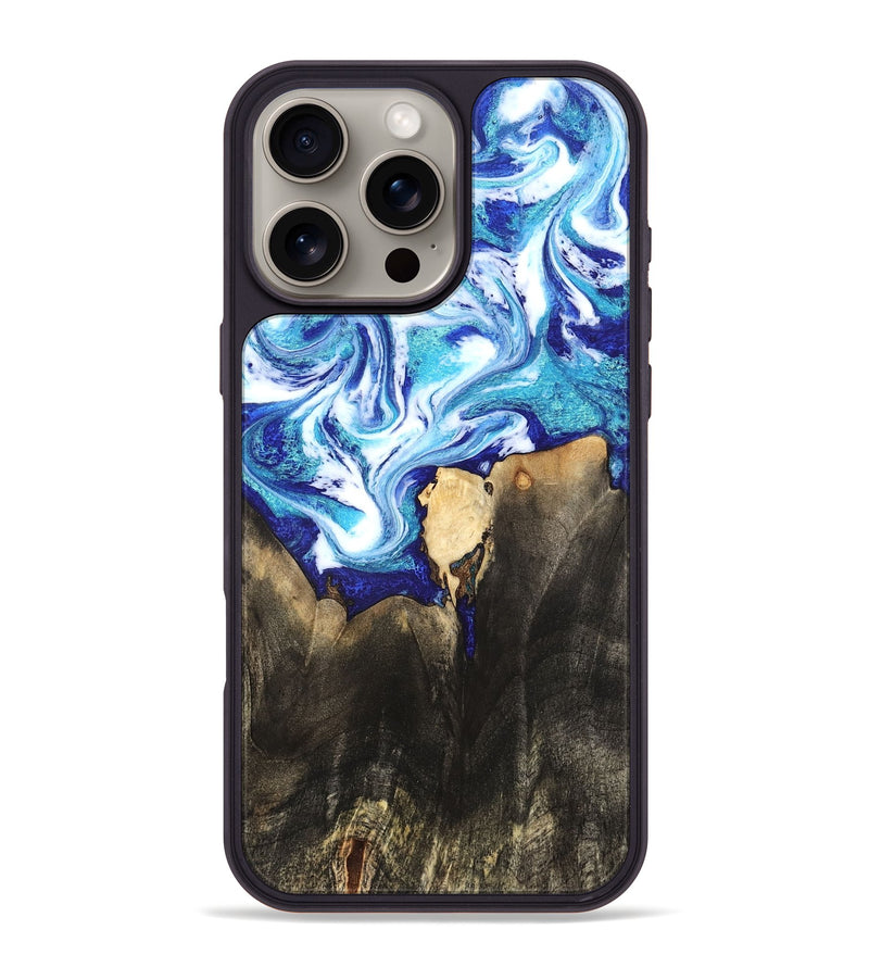 iPhone 16 Pro Max Wood Phone Case - Kaiya (Blue, 819669)