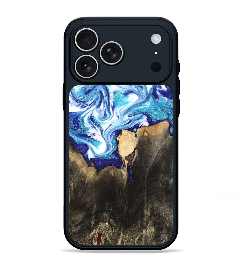 iPhone 17 Pro Max Wood Phone Case - Kaiya (Blue, 819669)