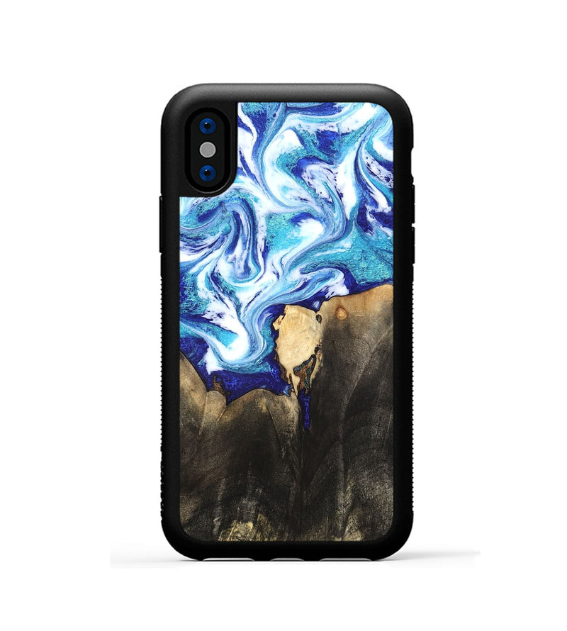 iPhone Xs Wood Phone Case - Kaiya (Blue, 819669)