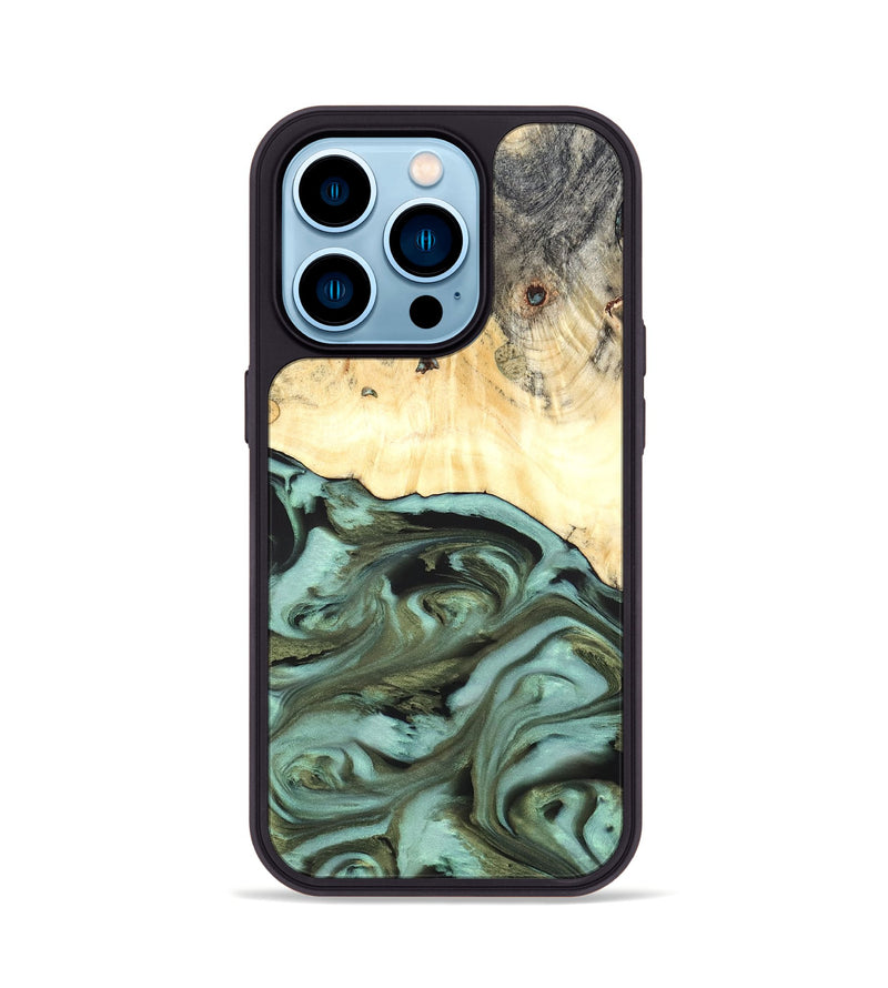 iPhone 14 Pro Wood Phone Case - Kermit (Green, 819673)