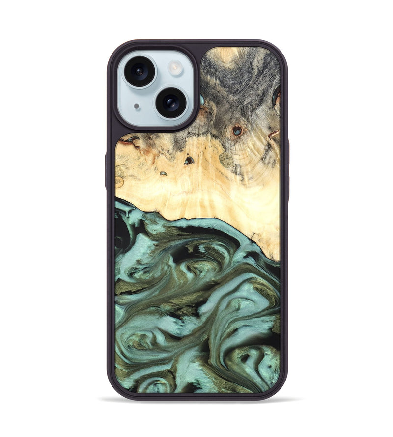 iPhone 15 Wood Phone Case - Kermit (Green, 819673)