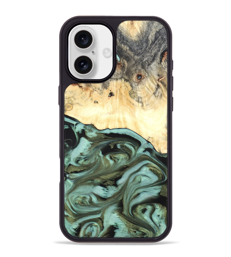 iPhone 16 Plus Wood Phone Case - Kermit (Green, 819673)