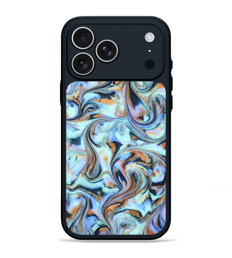 iPhone 17 Pro Max ResinArt Phone Case - Olin (Teal & Gold, 819676)