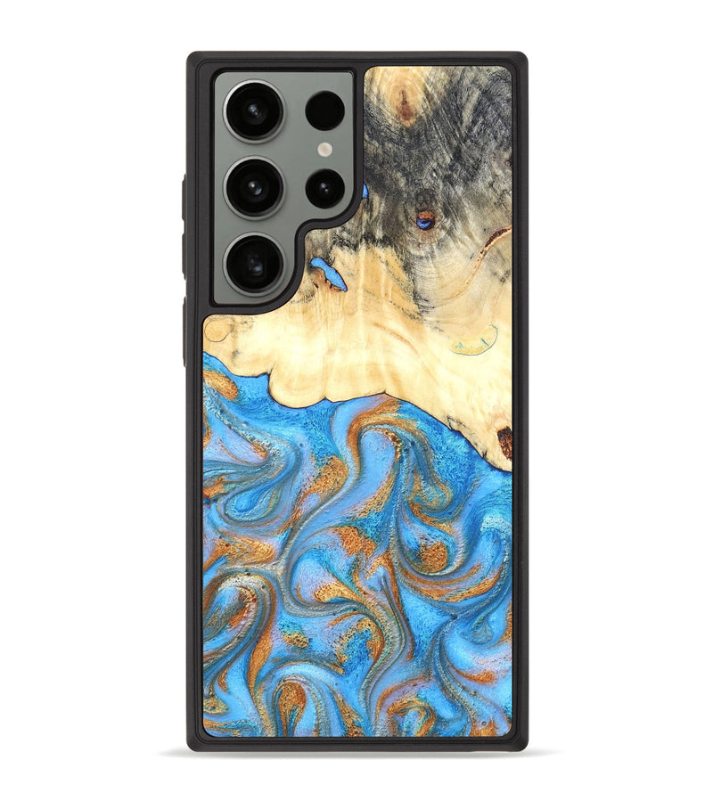 Galaxy S23 Ultra Wood Phone Case - Beckett (Teal & Gold, 819677)