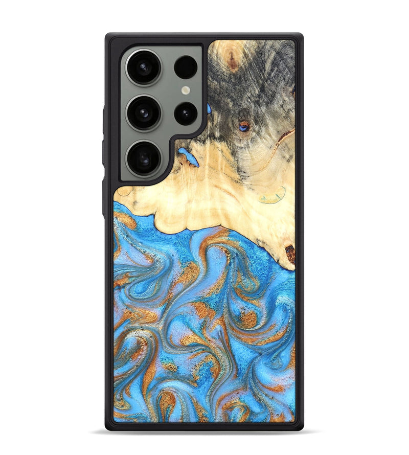 Galaxy S24 Ultra Wood Phone Case - Beckett (Teal & Gold, 819677)