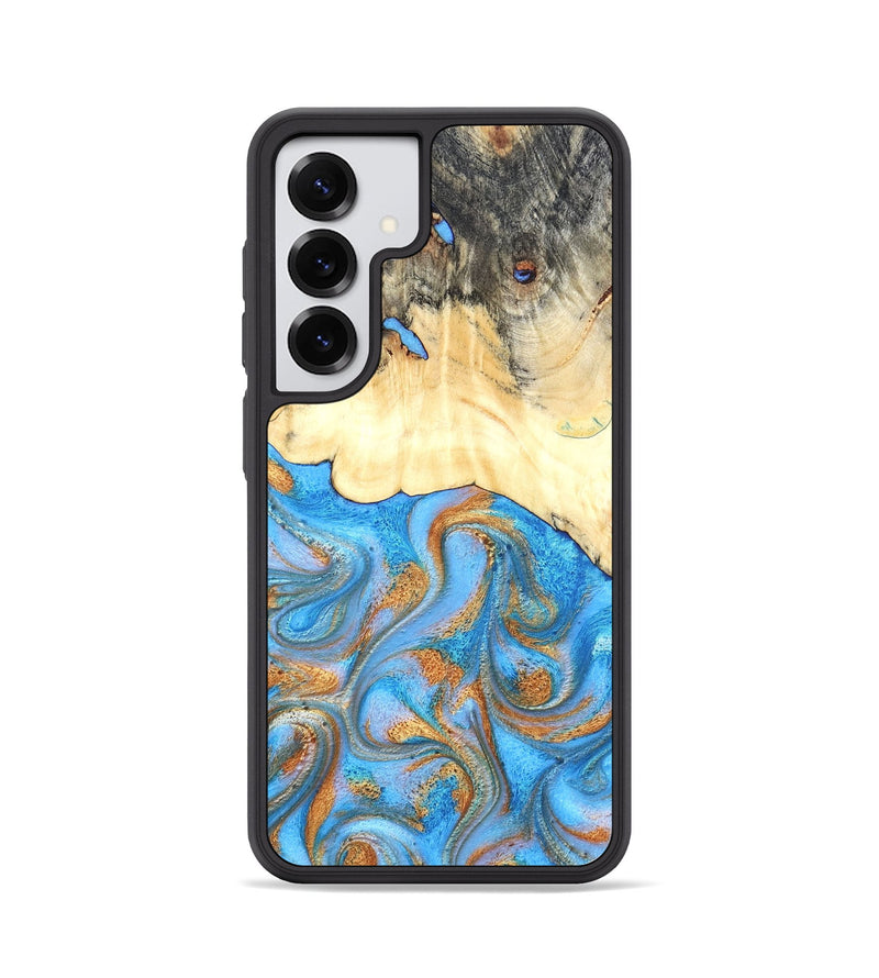Galaxy S25 Wood Phone Case - Beckett (Teal & Gold, 819677)