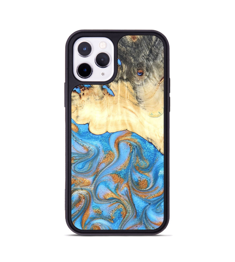 iPhone 11 Pro Wood Phone Case - Beckett (Teal & Gold, 819677)