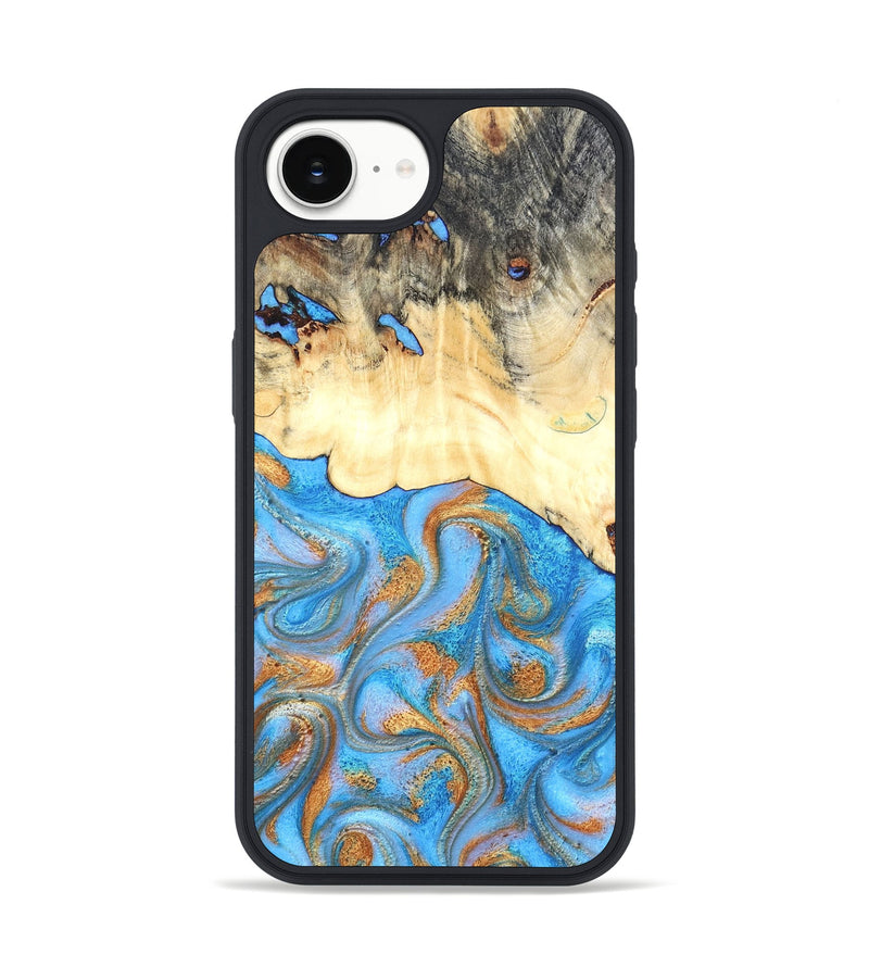 iPhone 17e Wood Phone Case - Beckett (Teal & Gold, 819677)