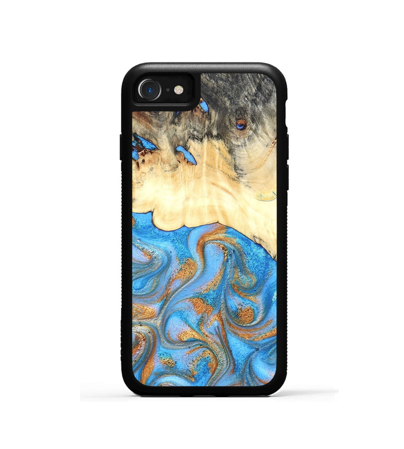 iPhone SE Wood Phone Case - Beckett (Teal & Gold, 819677)
