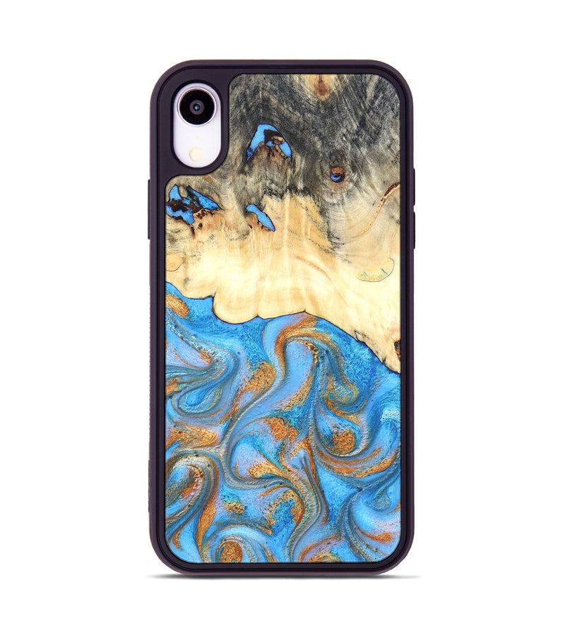 iPhone Xr Wood Phone Case - Beckett (Teal & Gold, 819677)