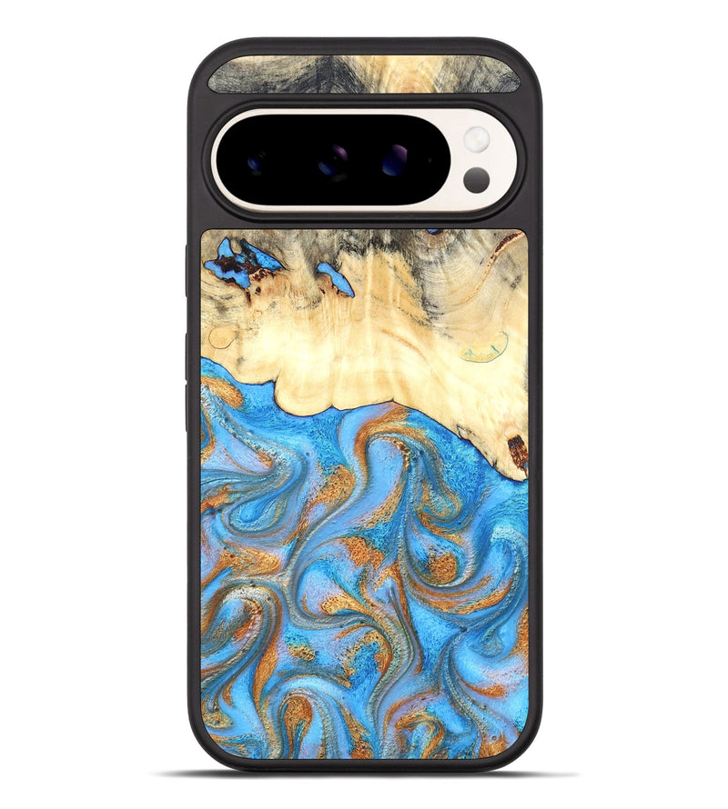 Pixel 10 Pro XL Wood Phone Case - Beckett (Teal & Gold, 819677)