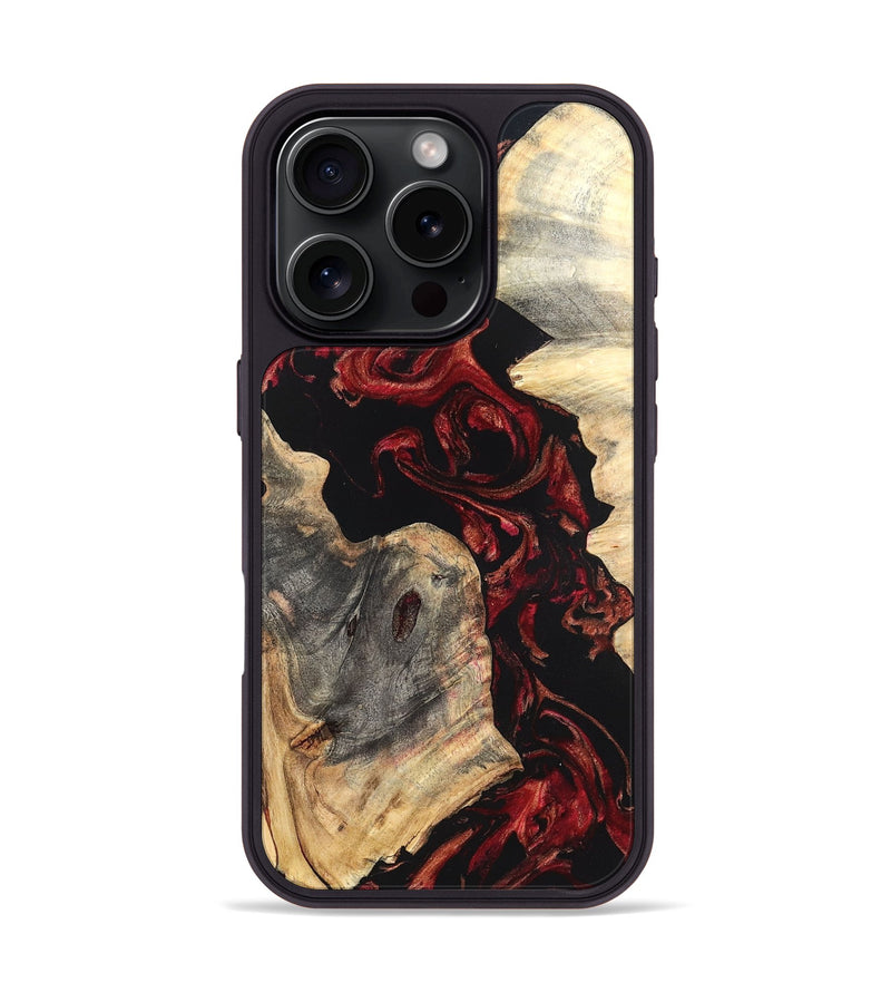 iPhone 16 Pro Wood Phone Case - Shellie (Red, 819688)